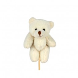 Ourson sur tige pour bouquet de fleurs