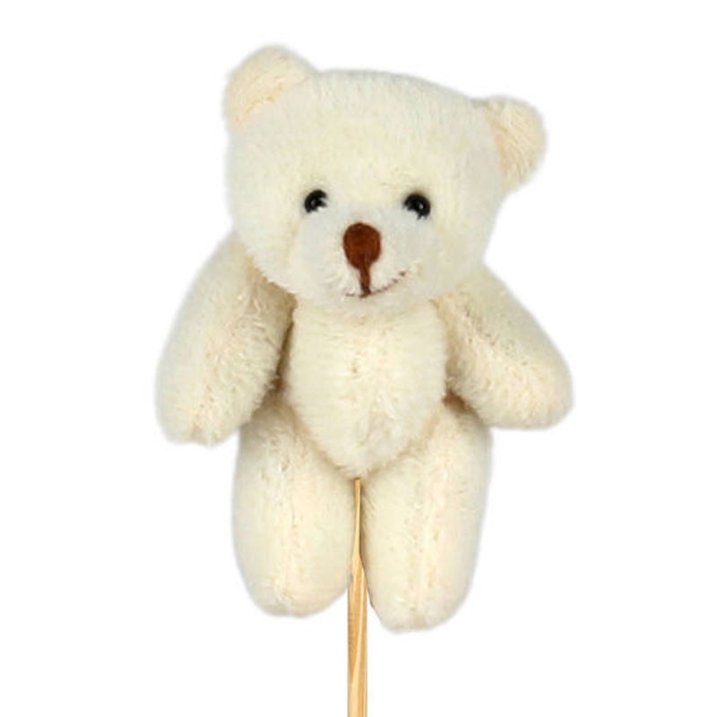 Ourson sur tige pour bouquet de fleurs