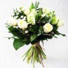 bouquet de rose et tulipes sur fond blanc
