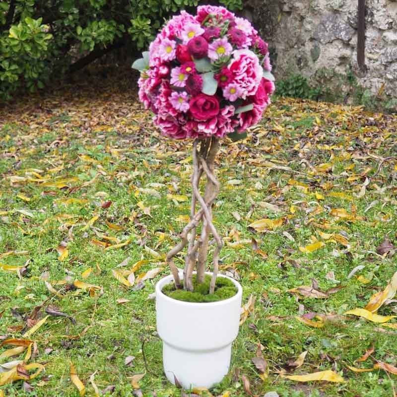 Arbre boule de fleurs