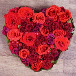 Coeur de rose rouge pour la saint valenti