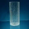 vase tube verre givré