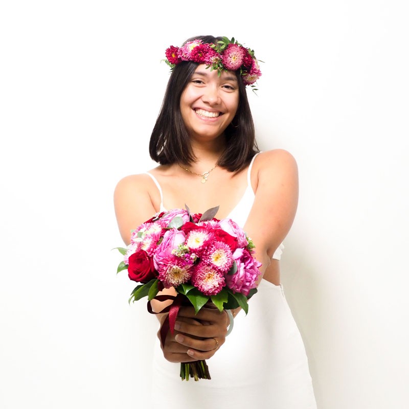 Osez un bouquet de mariée phlashy, aux fleurs de saison