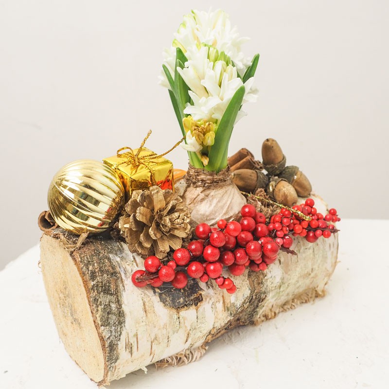 Décorer votre table avec une buche de noël décorative