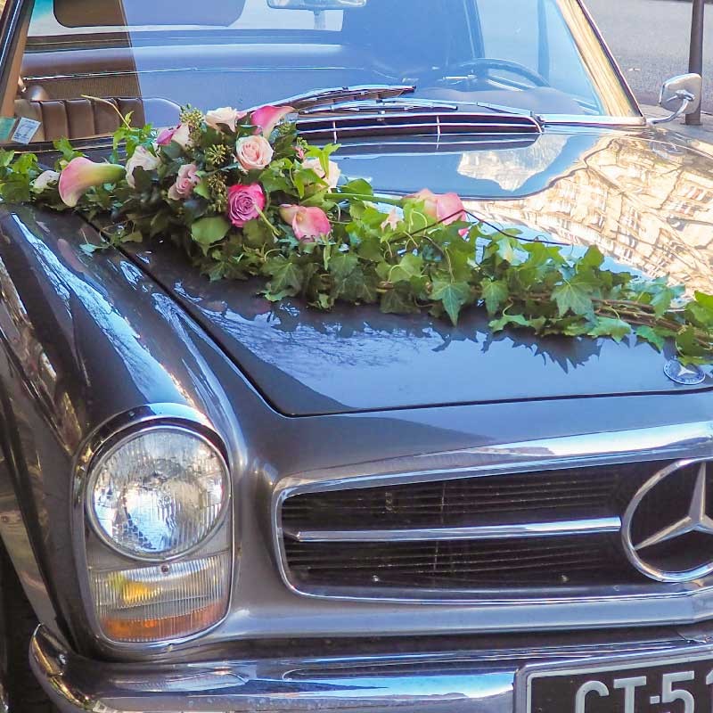Décoration de voiture champêtre