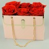 Sac déco rose et ses roses stabilisées-Un cadeau romantique et élégant